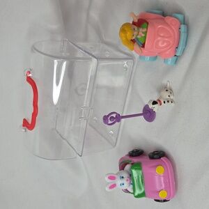 Mini Doll Vintage 90s playset Dalmatian Car Bunny carry case
